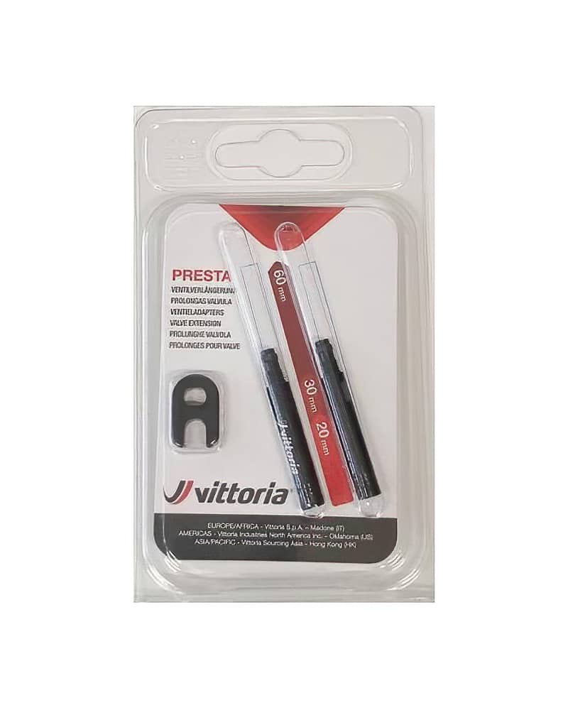 Vittoria Presta Valve Extension Black 20mm/30mm/60mm 2 Vittoria Presta Valve Extender Black 30mm