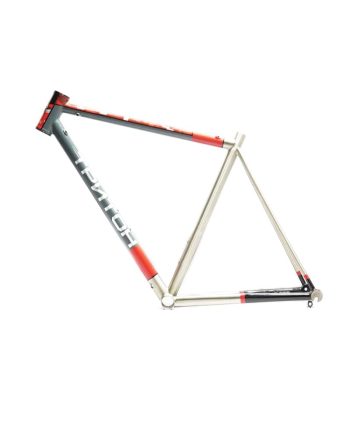 Triton Red Pixel Rim Brake Raw Titanium Frameset 2