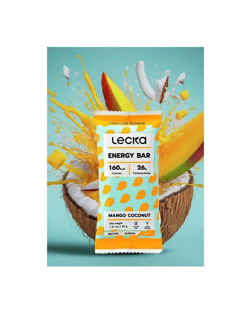 LECKA Energy Bar (Banana Cinnamon / Cacao Banana / Mango Coconut / Tropical Fruits) 4 Lecka Energy Bar Mango Coconut DeNoiseAI standard min